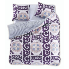 DIAMOND gultas veļa, violeta, apdrukāts klasisks motīvs, 200x200+80x80*2