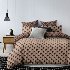 HYPNOSIS gultas veļa, bēšā krāsā, apdrukāts ģeometrisks motīvs, 155x220_80x80*1