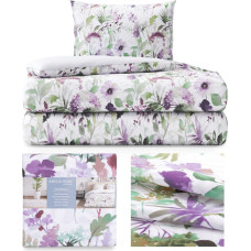 AVERI gultas veļa, violeta krāsa, apdrukāts ziedu motīvs, klasisks stils, 155x220_80x80*1