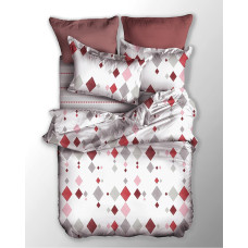 BASIC gultasveļa, krēmkrāsa, apdrukāts ģeometrisks motīvs, 155x220_80x80*1