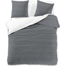 DUCATO gultas veļa, grafīta krāsa, apdrukāts ģeometrisks motīvs, minimālisma stils 230x220+50x75*2