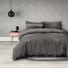 BASIC gultas veļa - pelēkā krāsā, apdrukāts motīvs, moderns stils, moderns stils 155x220*2+80x80*2