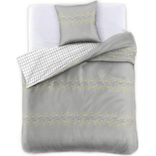 DUCATO gultas veļa, pelēka, apdrukāts moderns motīvs, 140x200+70x90*1