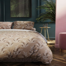 HYPNOSIS gultas veļa, kapučīno krāsā, apdrukāts klasisks motīvs, 155x220*2+80x80*2