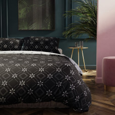 HYPNOSIS gultas veļa, grafīta krāsa, apdrukāts ziedu motīvs, 155x220*2+80x80*2