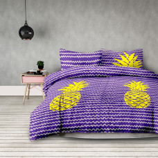 BASIC gultas veļa - purpursarkanā krāsā, apdrukāts motīvs, moderns stils, moderns stils 155x220*2+80x80*2