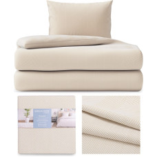 AVERI gultas veļa, dzeltena, apdrukāts motīvs, moderns boho stils, 135x200+80x80*1