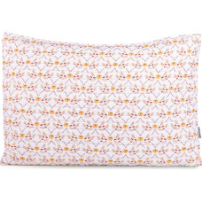 FOLKY dekoratyvinė pagalvė, balta, lapeliai, marginta boho stiliumi, kambarinė, 50x70