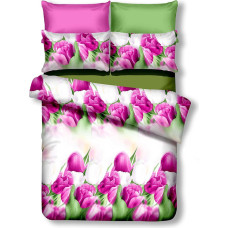 EMERALD gultasveļa, violeta, apdrukāts ziedu motīvs, 155x220_80x80*1