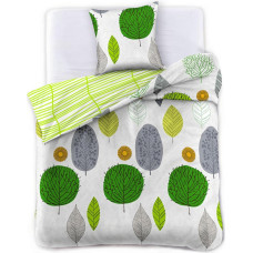 DUCATO gultasveļa, zaļa, apdrukāts augu motīvs, klasisks stils, 140x200+70x90*1