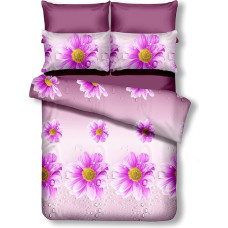 EMERALD gultasveļa, ceriņu krāsā, apdrukāts ziedu motīvs, 155x220_80x80*1