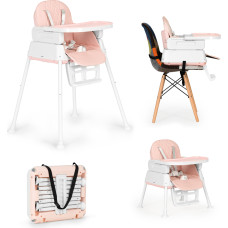 Bērnu barošanas krēsls 3-in-1, ērti transportējams, rozā