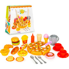 Ātrās ēdināšanas pica frī kartupeļi hotdog rotaļlietu komplekts bērniem ar Velcro