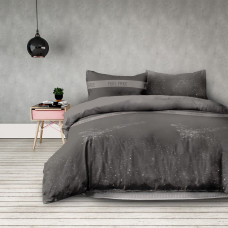 BASIC gultas veļa - pelēkā krāsā, apdrukāts motīvs, moderns stils, moderns stils 200x220+80x80*2