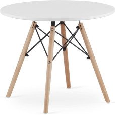 Leobert Moderns skandināvu kafijas galdiņš, balta apaļa virsma, 60 cm