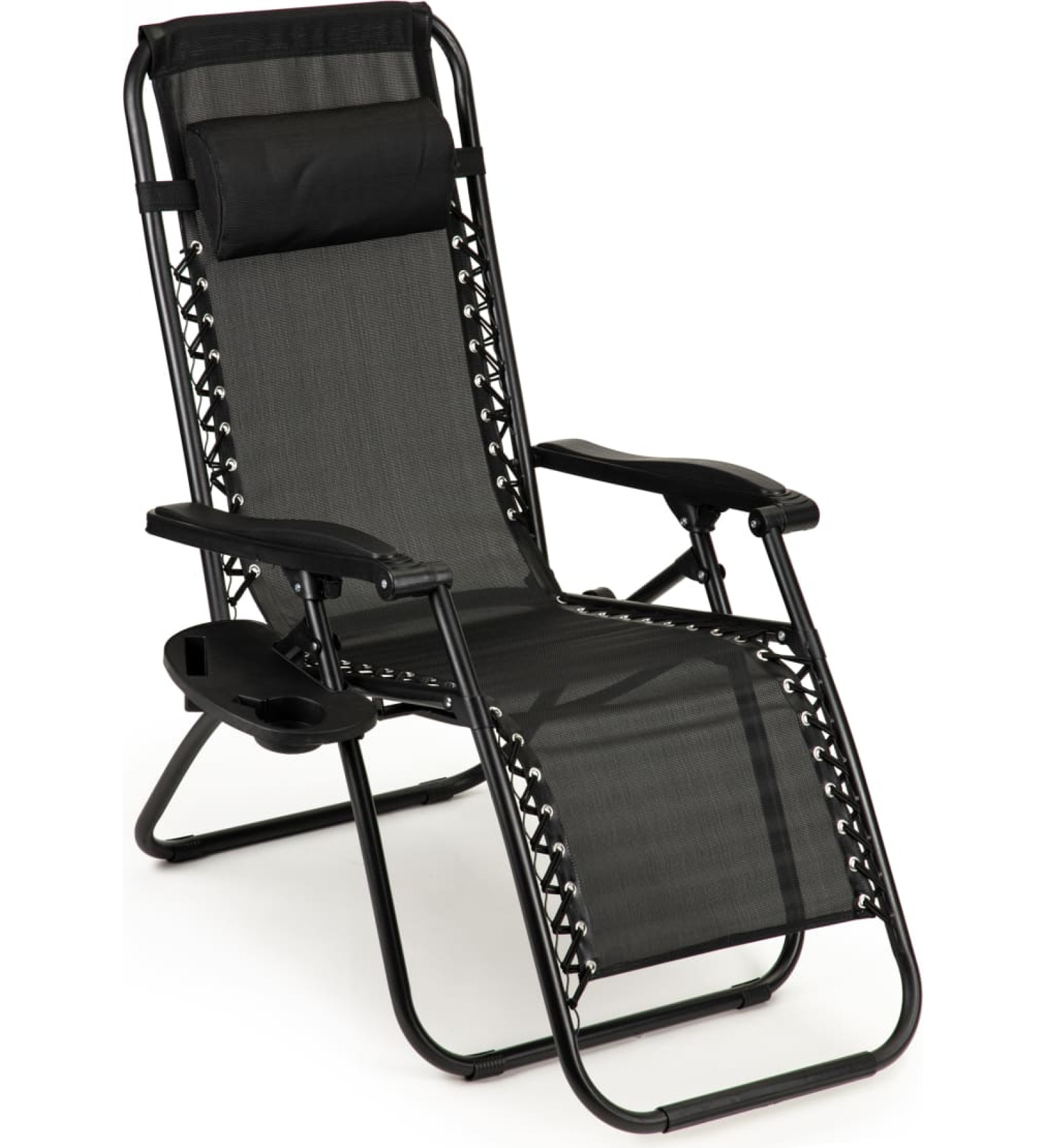 Gultas krēsls, dārza pludmales krēsls, saliekams galds, melns