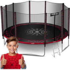 Neo-Sport Dārza batuts 15 pēdas/465 cm ar āra tīklu un kāpnēm