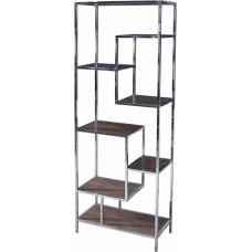 Plaukti DKD Home Decor Sudrabains Tērauds Koks MDF (80 x 40 x 200 cm)