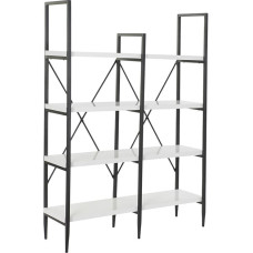 Plaukti DKD Home Decor Melns Metāls Balts 4 Planken Koks MDF (110 x 30 x 150 cm)