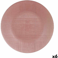 Plakans trauks Rozā Stikls 32,5 x 2 x 32,5 cm (6 gb.)