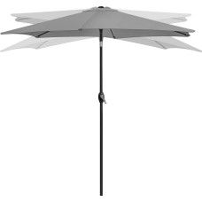 Longwell Industrial Ltd Saliekams balkona dārza lietussargs regulējams 210 cm pelēks