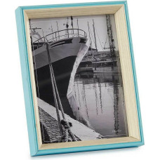Foto rāmis Zils Gaiši brūns 3 x 22 x 17 cm Stikls Balts Koks MDF
