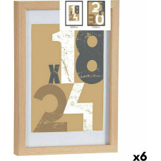 Foto rāmis 24 x 2,5 x 32,5 cm Dabisks Stikls Koks MDF (6 gb.)